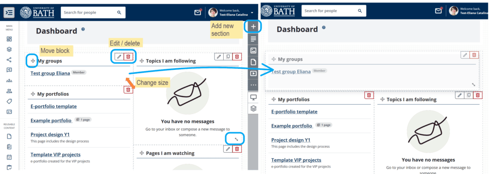 screenshot edit dashboard