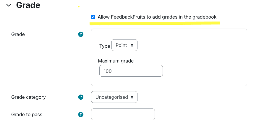 Accept grades for a FeedbackFruits activity.