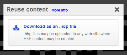 The download pop-up message when reusing H5 P content.