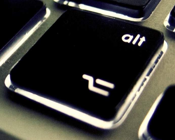 An alt key from a keyboard.