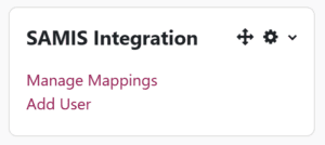 SAMIS integration block in Moodle.