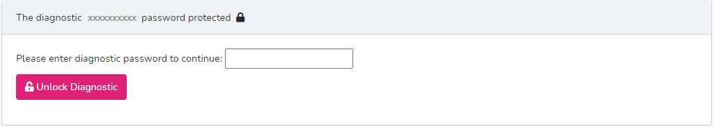 Diagnostic external password.