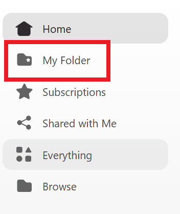 My Folder in menu