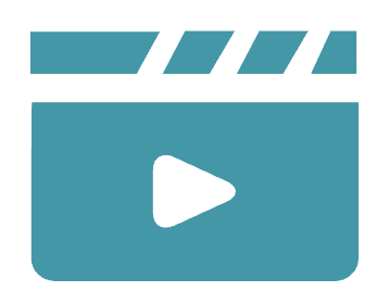 Graphic of a video player glyph icon.
