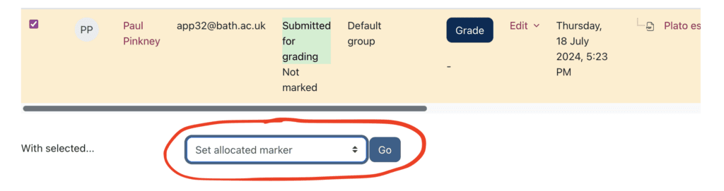 moodle assignment multiple markers