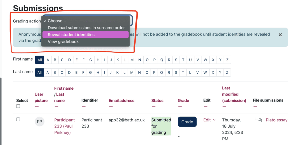 moodle assignment multiple markers