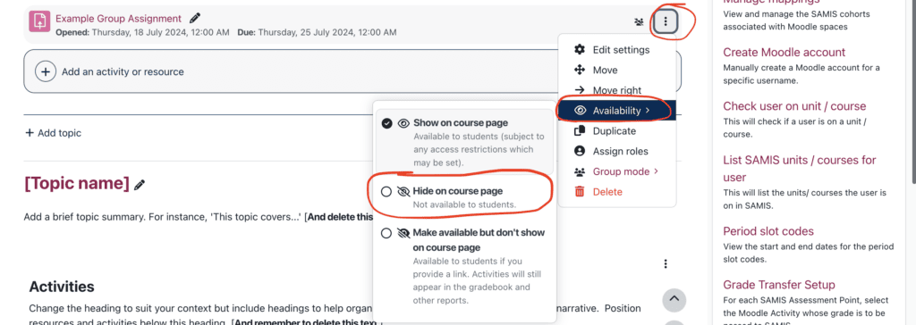 moodle assignment groups