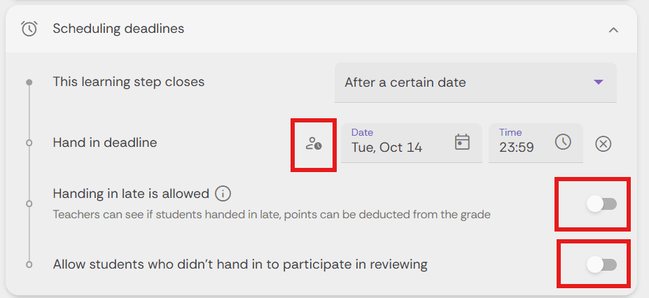 Scheduling deadline.