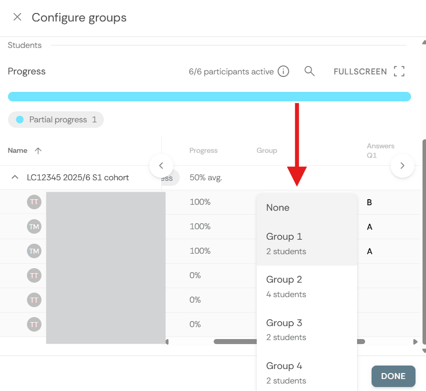 Manually amending groups.