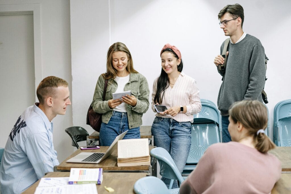 Students working in a group